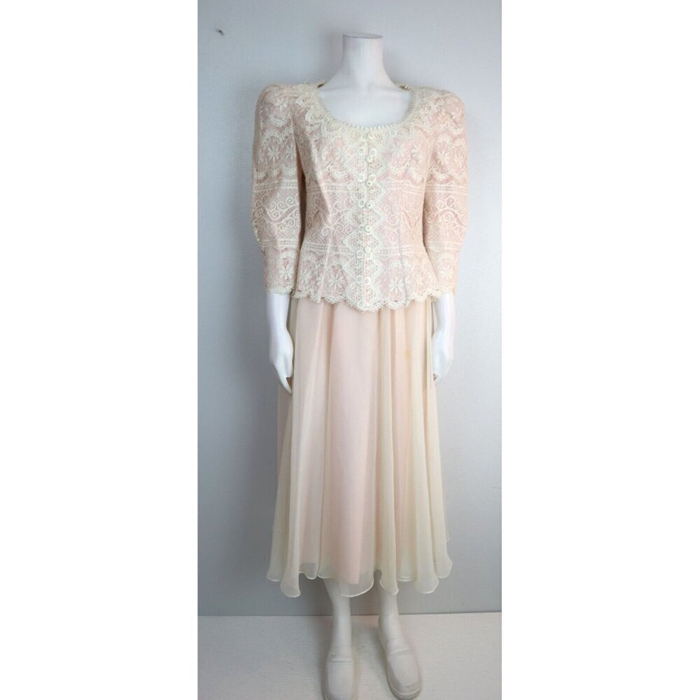 VINTAGE LIGHT PINK 2 PIECE DRESS SKIRT & TOP - CACHET BY BARI PROTAS - 9/10